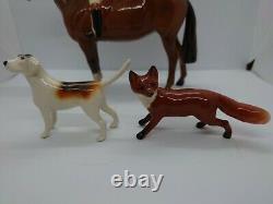 Beswick Huntsman On Horse 1501 + Fox 1440+ Hound 2263 Figure Group