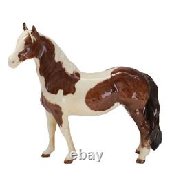 Beswick Pinto Pony Skewbald Brown White Porcelain Horse Model 1373 18cm