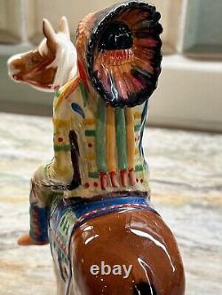 Beswick Porcelain Figurine Indian Mounted On Skewbald Horse Model 1391