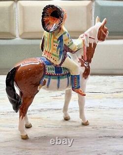 Beswick Porcelain Figurine Indian Mounted On Skewbald Horse Model 1391