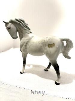 Beswick dappled grey horse figurine, tucked head original label, hand painted