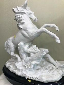 Bisque Porcelain Statue of Man and Horse