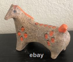 Bitossi Clay & Orange Horse Work Made In The Ceramic Workshop of Italy RARE