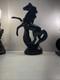 Black Stallion Horse Rearing Ceramic Figurine 17 Tall X 7 Wide Vintage 80's