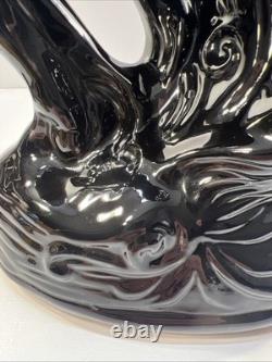 Black Stallion Horse Rearing Ceramic Figurine 17 Tall x 7 Wide Vintage 80's