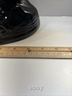 Black Stallion Horse Rearing Ceramic Figurine 17 Tall x 7 Wide Vintage 80's