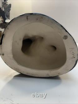 Black Stallion Horse Rearing Ceramic Figurine 17 Tall x 7 Wide Vintage 80's