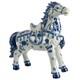 Blue And White Chinoiserie Style Porcelain Horse Statue