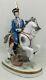 Blue Hussar On Horse Porcelain Figurine Carl Thieme & Edme Samson Marks Ah835