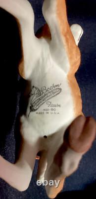 Boehm Porcelain Adorable Fawn #400-90 Horse & Feather Logo Made In USA EUC