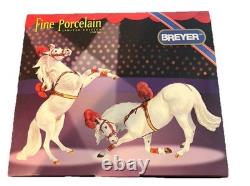 Breyer 1996 Retired 79296 Circus Ponies In Costume Fine Porcelain Factory Sealed