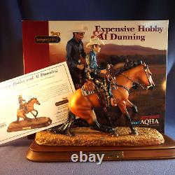 Breyer Porcelain EXPENSIVE HOBBY & Al DUNNING, AQHA, Reining, Wood Base, COA Box