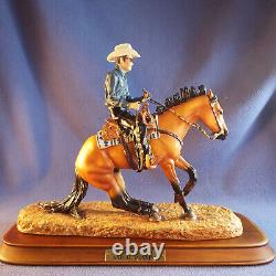 Breyer Porcelain EXPENSIVE HOBBY & Al DUNNING, AQHA, Reining, Wood Base, COA Box