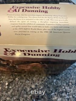 Breyer Porcelain EXPENSIVE HOBBY & Al DUNNING, AQHA, Reining, Wood Base, COA Box