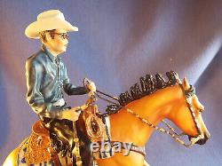 Breyer Porcelain EXPENSIVE HOBBY & Al DUNNING, AQHA, Reining, Wood Base, COA Box