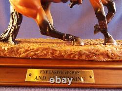 Breyer Porcelain EXPENSIVE HOBBY & Al DUNNING, AQHA, Reining, Wood Base, COA Box