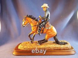 Breyer Porcelain EXPENSIVE HOBBY & Al DUNNING, AQHA, Reining, Wood Base, COA Box