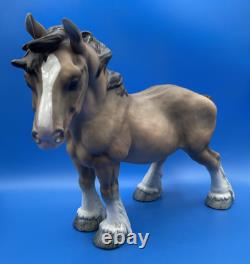 C Martinu Made In Spain Large 14 Fine Porcelain Draft Horse Figurine, Signed