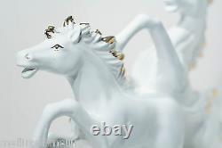 CAPODIMONTE-Italy-Antique Porcelain Figurine/Scuplture-Horses-36cm high! RARE