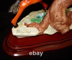 CAPODIMONTE Porcelain Figurine Man Pulling Lady on Horse Signed Fornili Italy