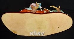 CAPODIMONTE Porcelain Figurine Man Pulling Lady on Horse Signed Fornili Italy