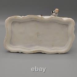 CARL THIEME DRESDEN PORCELAIN FIGURE HORSES with Dog STATUE ANTIQUE Broken Tail