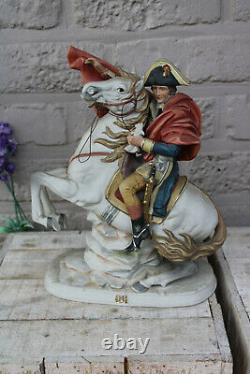 CApodimonte italian porcelain napoleon figurine on horse statue
