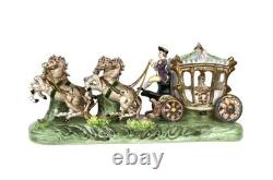 Capodimonte Armani Porcelain Horse Drawn Royal Carriage Rare withN Stamp Near Mint