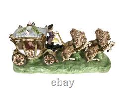 Capodimonte Armani Porcelain Horse Drawn Royal Carriage Rare withN Stamp Near Mint