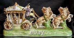 Capodimonte Armani Porcelain Horse Drawn Royal Carriage Rare withN stamp near-mint