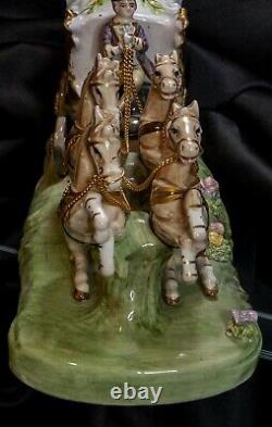 Capodimonte Armani Porcelain Horse Drawn Royal Carriage Rare withN stamp near-mint