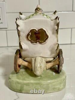 Capodimonte Armqani Porcelain Horse Drawn Royal Carriage with N Crown Marking