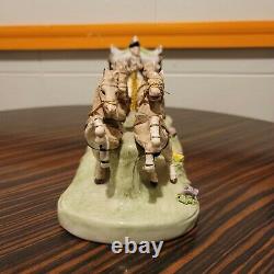 Capodimonte Armqani Porcelain Horse Drawn Royal Carriage with N Crown Marking ANT