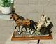 Capodimonte Balcari Marked Porcelain Romantic Coach Carriage Horse Couple