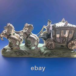 Capodimonte Cinderella Porcelain Four Horse Drawn Carriage Figurine
