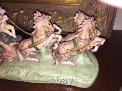Capodimonte Cinderella's Horse Drawn Carriage Porcelain Figurine Vtg Minte 17