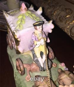 Capodimonte Cinderella's Horse Drawn Carriage Porcelain Figurine Vtg Minte 17