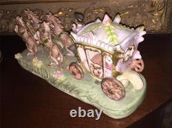 Capodimonte Cinderella's Horse Drawn Carriage Porcelain Figurine Vtg Minte 17