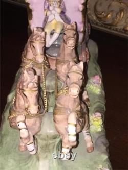 Capodimonte Cinderella's Horse Drawn Carriage Porcelain Figurine Vtg Minte 17