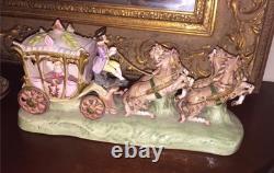 Capodimonte Cinderella's Horse Drawn Carriage Porcelain Figurine Vtg Minte 17