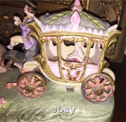 Capodimonte Cinderella's Horse Drawn Carriage Porcelain Figurine Vtg Minte 17