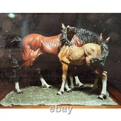 Capodimonte Figurine Crown N Twin Horse with Stand 8.5 high Made in Italy