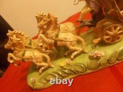 Capodimonte Horse Drawn Cinderella Carriage Painted Porcelain Italy