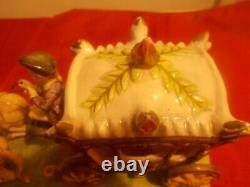 Capodimonte Horse Drawn Cinderella Carriage Painted Porcelain Italy