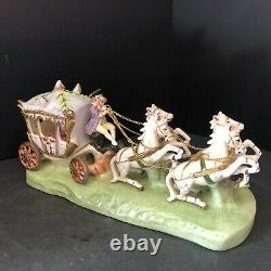 Capodimonte Horse Drawn Cinderella Princess Carriage Painted Porcelain Italy