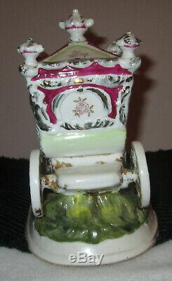 Capodimonte Italian Porcelain Carriage Princess 4 Horse Signed Pacelli