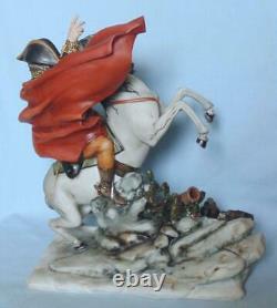 Capodimonte Large Figure Napoleon On Horse Crossing The Alps By Bruno Tyche