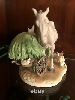 Capodimonte Porcelain Figurine Man Shoeing Horse Signed By Giuseppe Cappe C. 1961