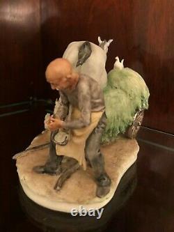 Capodimonte Porcelain Figurine Man Shoeing Horse Signed By Giuseppe Cappe C. 1961