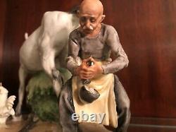 Capodimonte Porcelain Figurine Man Shoeing Horse Signed By Giuseppe Cappe C. 1961